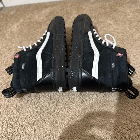 VANS Sk8-Hi MTE- Shoes - High Top Black Glitter Suede Men’s 8.5 Women’s 10 - Picture 5 of 12